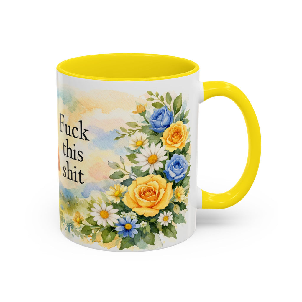 Coffee Mug — Floral 'Fuck This Shit' Accent Ceramic Mug (11/15oz)