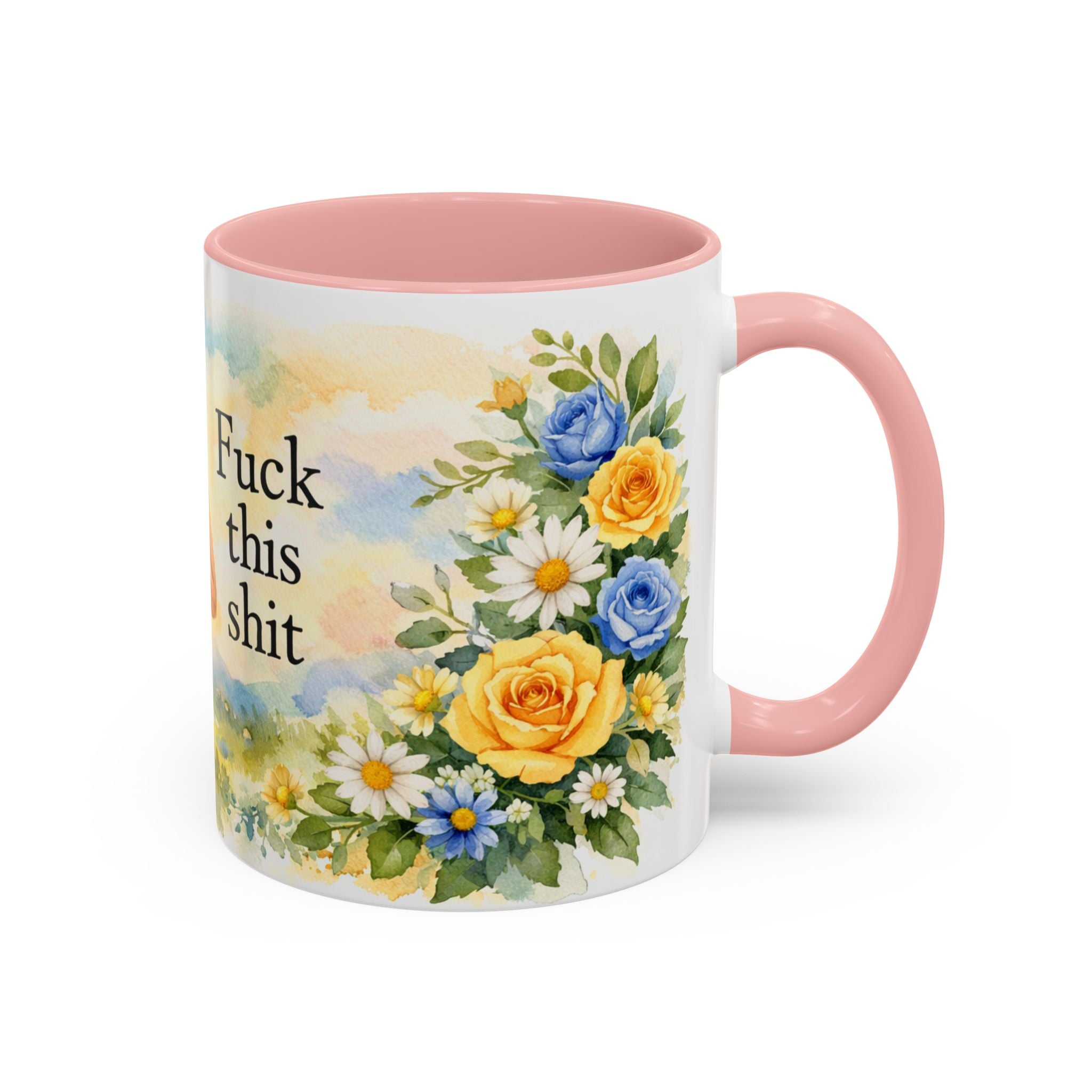 Coffee Mug — Floral 'Fuck This Shit' Accent Ceramic Mug (11/15oz)