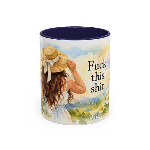 Coffee Mug — Floral 'Fuck This Shit' Accent Ceramic Mug (11/15oz)