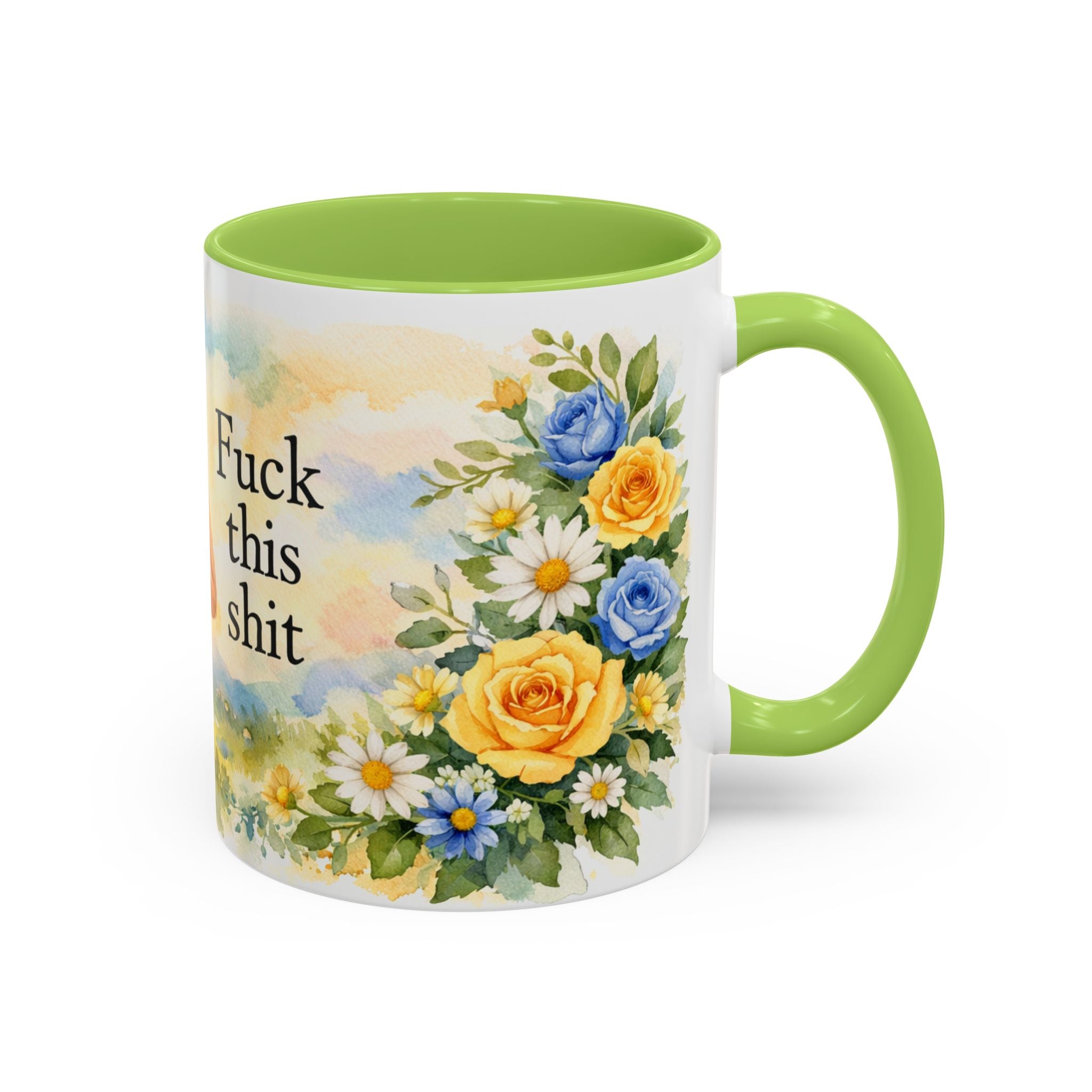 Coffee Mug — Floral 'Fuck This Shit' Accent Ceramic Mug (11/15oz)