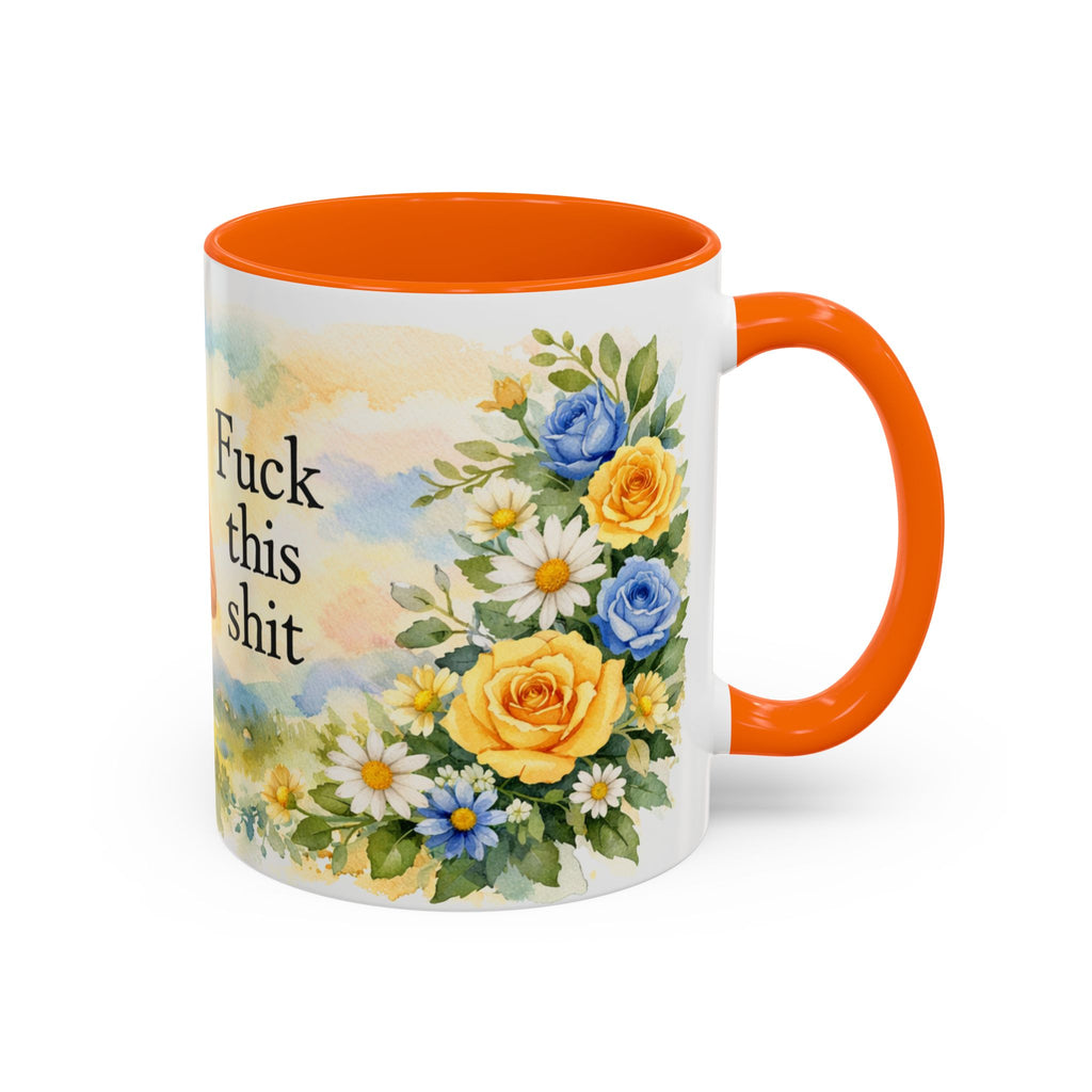 Coffee Mug — Floral 'Fuck This Shit' Accent Ceramic Mug (11/15oz)