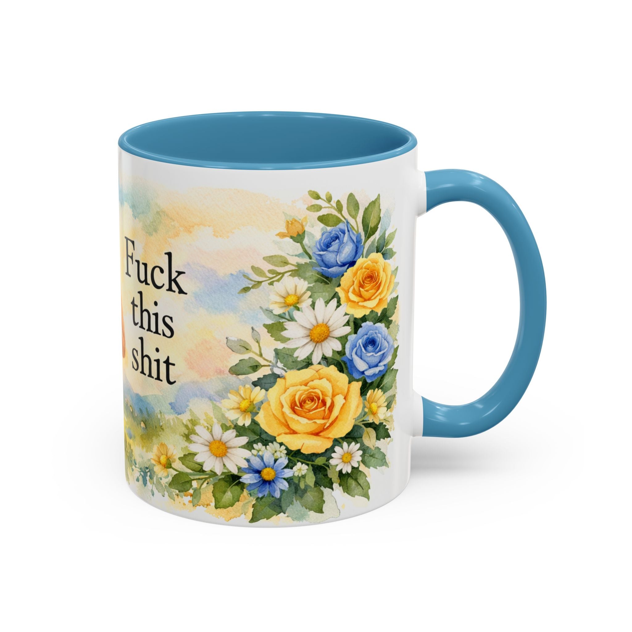 Coffee Mug — Floral 'Fuck This Shit' Accent Ceramic Mug (11/15oz)