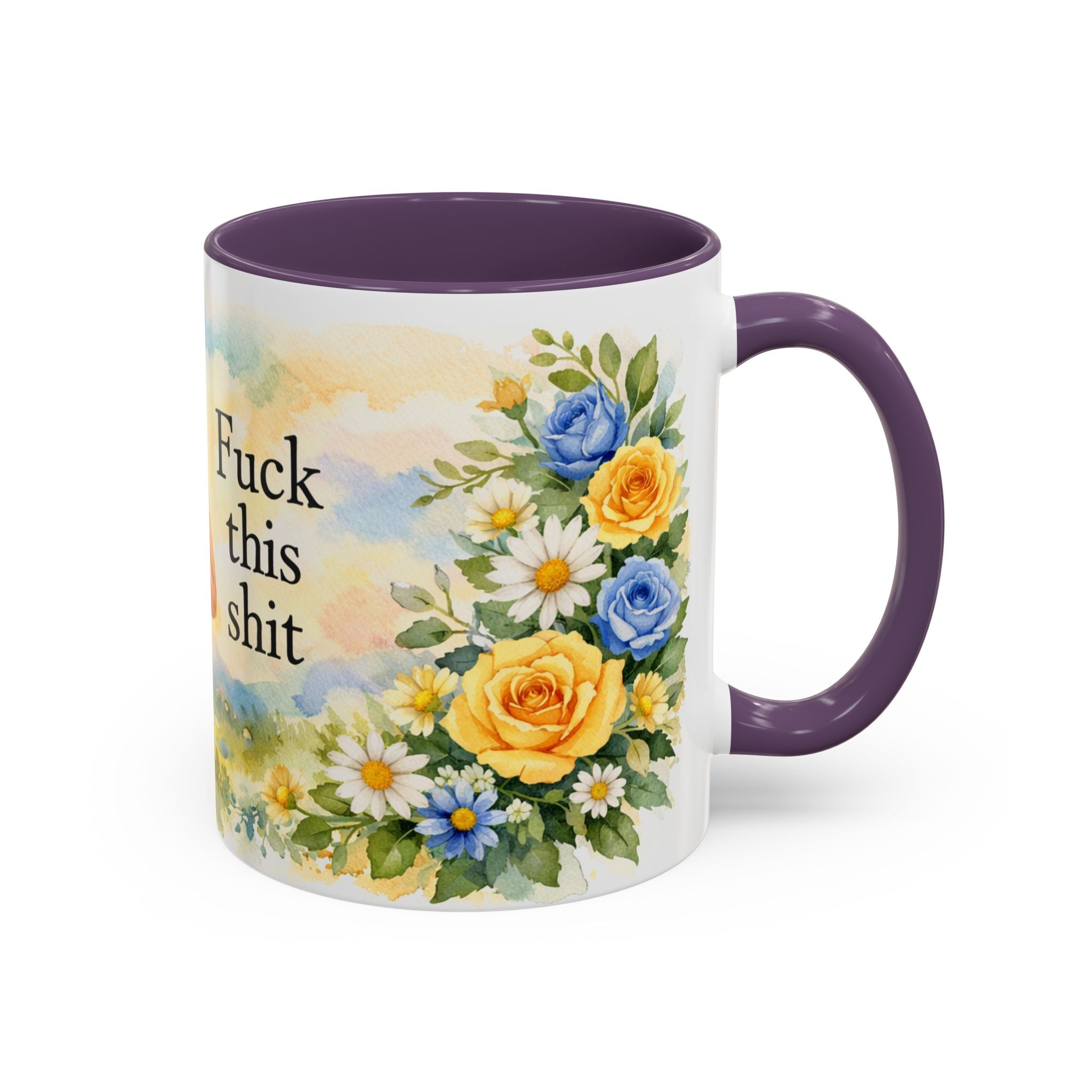 Coffee Mug — Floral 'Fuck This Shit' Accent Ceramic Mug (11/15oz)